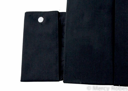 Mens Long Sleeves French Cuff Tab Clergy Shirt (Black) - size: 16" Neck 34"-35" Sleeve
