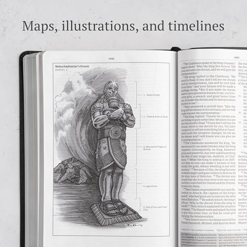 CSB Everyday Study Bible, Black LeatherTouch, Black Letter, Study Notes, Illustrations, Aricles, Easy-to-Carry, Easy-to-Read Bible Serif Type