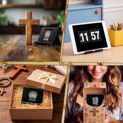 Novabright 24 Pcs Christian Bible Verse Bamboo Phone Stand, Foldable Style - style: Foldable Size