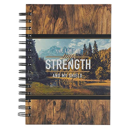 Christian Art Gifts Spiral Journal: The Lord is My Strength - Psalm 28:7
