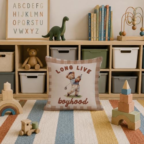 Kids Pillow Cover Long Live Boyhood - color: White-boyhood