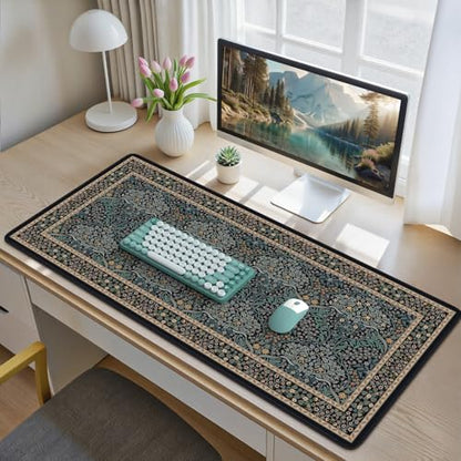 iCasso Desk Cover Mat, Office Mouse Pad,35.4x15.7in,Retro Black - color: A-retro Black