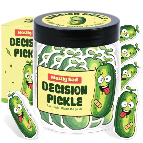 Mostly Bad Decision Pickle Jar - Funny Decision Cards Gag Gift for Teens - color: Decision Pickle Jar