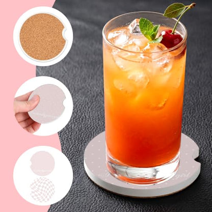 Pink Coquette Car Coasters for Cup Holders, Absorbent Car Coaster for Women - color: Pink Coquette