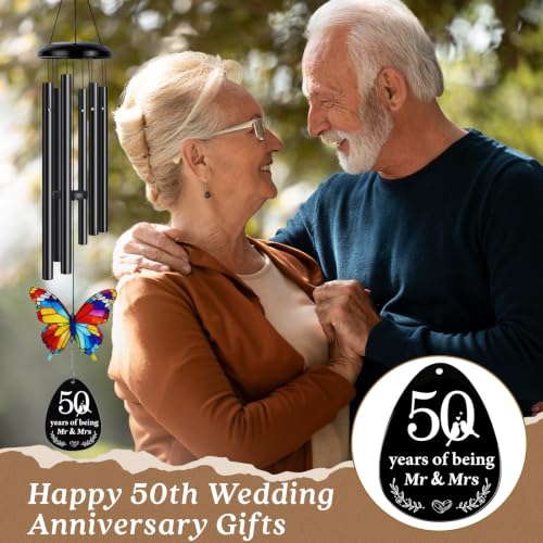 50th Anniversary Wind Chime Gifts, Happy 50th Wedding Jubilee Gifts - color: 50th Anniversary Timeline Gift