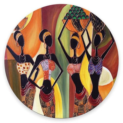 Mouse Pad, Four Sexy African Womens Mouse Pad, Premium-Textured Mouse Mat Round Non-Slip Rubber Base Computer Mousepads for Office Laptop Desk 7.9×7.9×0.12 inches - color: Four Sexy African Womens