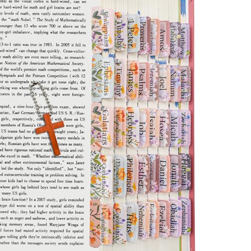 VANRA Bloom Floral Bible Tabs for Women Study Bible 75 Peel-and-Stick Large Print Laminated Bible Index Tabs Flower Bible Journaling Supplies Accessories Book Summaries Labels (Flower 1)