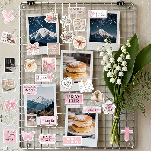Prayer Board Stickers Supplies - 100 Pcs Inspirational Prayer Vision Board Stickers, Motivational Christian Water Bottle Sticker, Waterproof Vinyl Scrapbook Decals for Laptop Journaling - style: Inspirational Prayer Vision Board