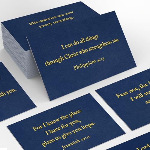 Bible Verse Cards, 60 Scripture Cards with Bible Verses - color: Navy Blue