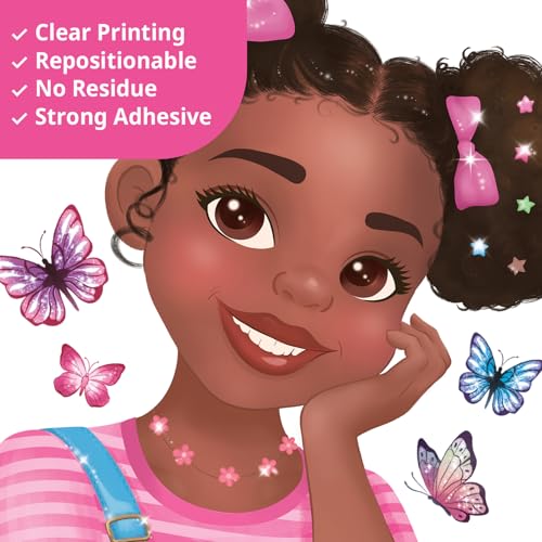 DECOWALL Black Girl Bible Verses Butterfly Wall Stickers Decals (SG2-2502)