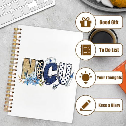 NATSUNO NICU Nurse Gifts Spiral Notebook Journal for Women 5.5x8.3in - color: White Labor and Delivery