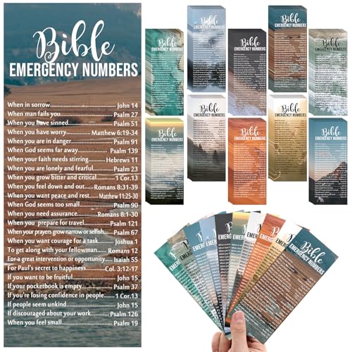 Motiskyy 100 Pcs English Emergency Numbers Bookmarks Gifts Christian Cards - style: English