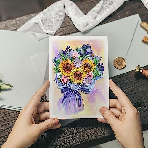 Sympathy Sunflower Quilling Card, 5 x 7 inches, Thank You - color: Fabulous Sunflower
