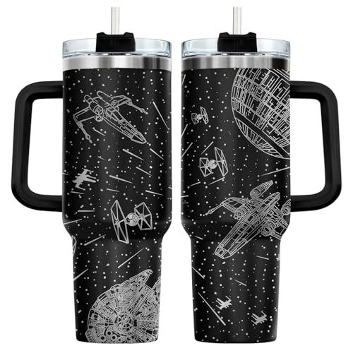 34HD Space Galaxy Sci Fi Falcon 40 oz Tumbler with Handle, Birthday Present - color: Movie 1
