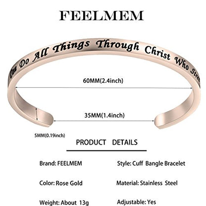 FEELMEM I Can Do All Things Through Christ Who Strengthens Me Philippians 4:13 Religious Jewelry Christian Gifts