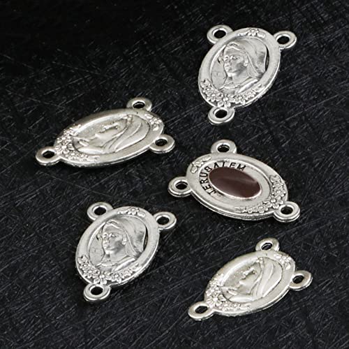COTTVOTT St Benedict,Our Lady of Guadalupe Medal for DIY Jewelry Making,Virgin Mary Christ Jesus Rosary Center Connection Part - color: 30pcs-Our Lady Grace Medal