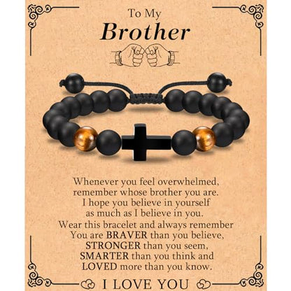 EFVISD Cross Bracelet Gifts for Boys Girls Christian Religious Gifts - color: Brother