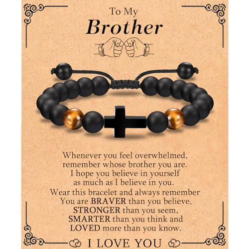 EFVISD Cross Bracelet Gifts for Boys Girls Christian Religious Gifts - color: Brother