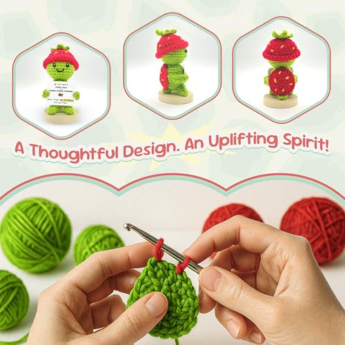 Strawberry Turtle Crochet, Cute Crochet Back to School Gift for Kids, – “Be The Turtle” Positive Crochet Animals, Turtle Stuffed Animal, Employee Appreciation Gifts Positive Turtle - color: Positive Turtle