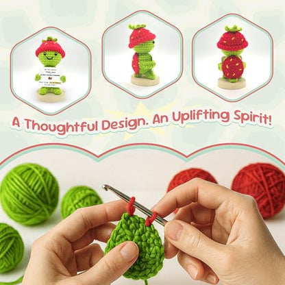 Strawberry Turtle Crochet, Cute Crochet Back to School Gift for Kids, – “Be The Turtle” Positive Crochet Animals, Turtle Stuffed Animal, Employee Appreciation Gifts Positive Turtle - color: Positive Turtle