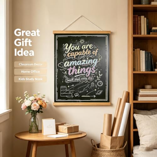 BAEMEFLE Inspirational Motivational Posters For Classroom Decorations Elementary Middle School Elementary Decor Positive Affirmations For Office, Or Home Wall Prints，Black, amazing：BLACK - color: Amazing, size: 16"L x 12"W