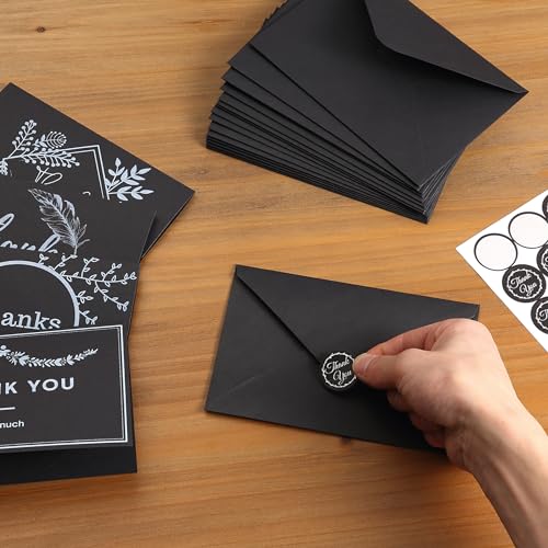 Mr. Pen- Blank Thank You Cards with Envelopes, 18 Pack, 4x6 - color: Black