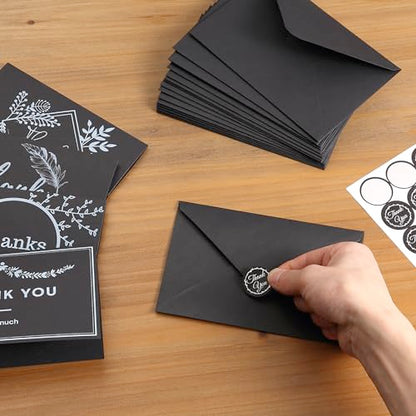 Mr. Pen- Blank Thank You Cards with Envelopes, 18 Pack, 4x6 - color: Black