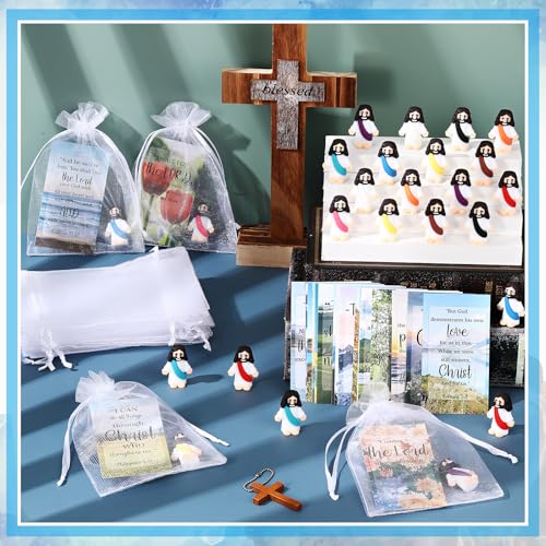 Bememo 25 Pcs Mini Jesus Figurines Easter Toys, Lovely Style, Ten Colour - color: Ten Colour