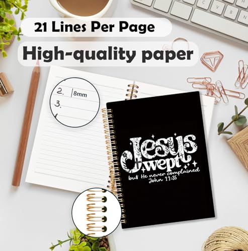 BNHJKFQZ Jesus Christian Spiral Journal Notebook for Women Men, John 11:35 Bible Verse Hardcover Notebook for Work Note Taking, Jesus Wept Floral Scripture Religious Journals for Writing - color: Bible-Jesus' tears