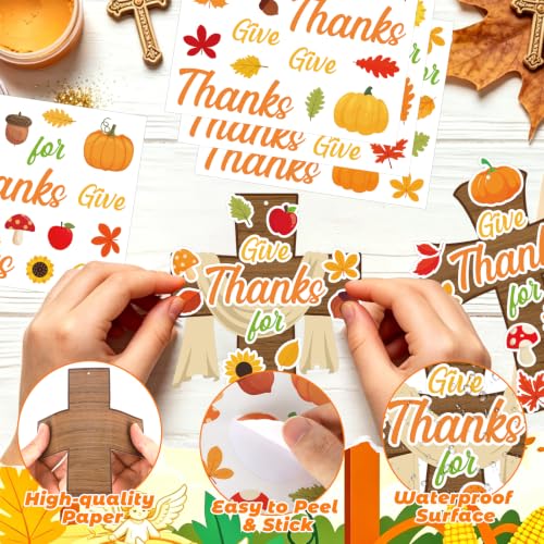 PAIVSUN 24Pcs Fall Crafts for Kids DIY Thanksgiving Cross Sticker Ornaments - style: Fall Cross