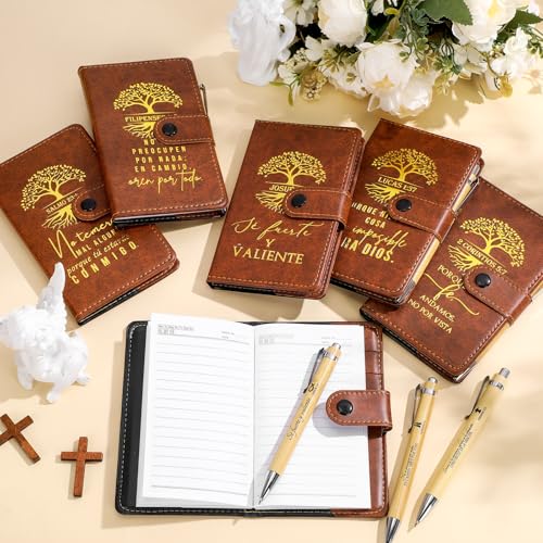 Spakon 20 Pcs Christian Prayer Journals with Pens, Spanish Tree of Life - style: Spanish Tree of Life