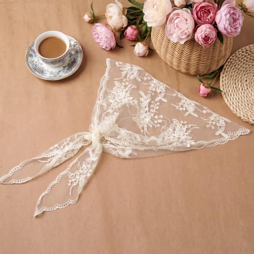 Lystaii Triangle Lace Mantilla Veil Catholic Chapel Head Covering Scarf - color: Yellow
