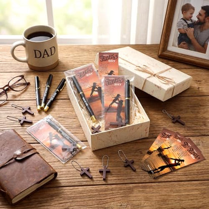Motiskyy 24 Sets Man of God Bible Verse Pens with Bookmarks - style: Father Day