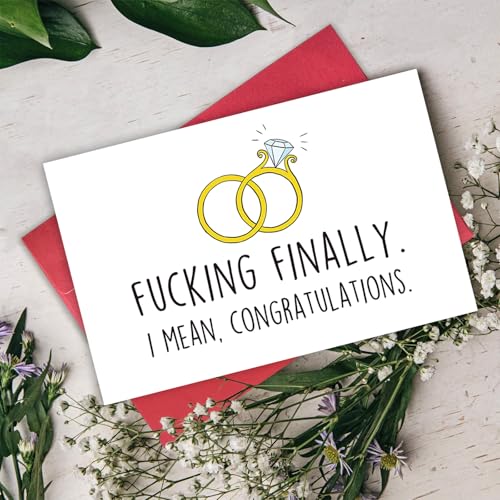 Humor Wedding Card for the Couple, Sarcastic Congrats Card for Bride & Groom, Funny Wedding Shower Card, Engagement Car, Marriage Congratulations Card - color: 3-32