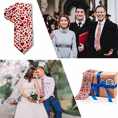 Men's Ties Novelty Tie Necktie for Men Teen Boys Multicolor Tie Party Holiday Thanksgiving Christmas - color: Red Heart