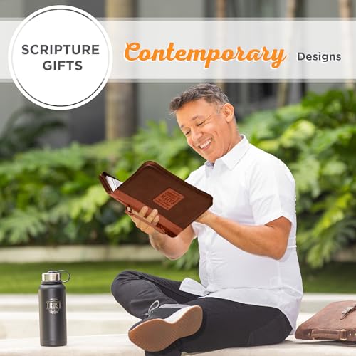 Christian Art Gifts Faux Leather Scripture Bible Cover for Men & Women - size: Large
