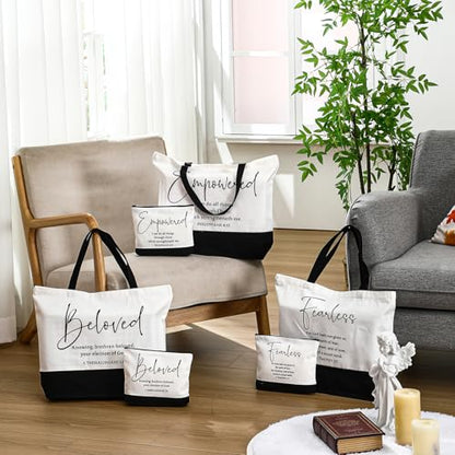 Abbylike Christian Gift Bible Verse Tote Bag Makeup Bag