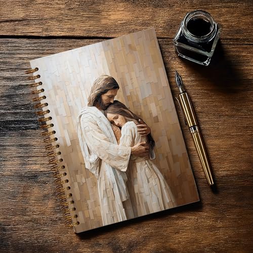 Christian Notebook Journal - Jesus Christian Gifts for Women Men, Inspirational Bible Journal Notebooks for Note Taking, Bible Study, Prayer & Church Notes, A5 Spiral Notebook (Jesus-Brown) - color: Jesus-Brown