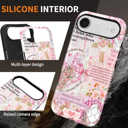 Magnetic Case for iPhone 17 Air, Compatible with Magsafe PC Hard Shell & Silicone Inner Bumper Anti-Scratch Full-Body Cover Shockproof Slim Design Retro Newspaper Collage Religious Jesus - color: Retro Newspaper Collage Religious Jesus, size: iPhone 17 Ai