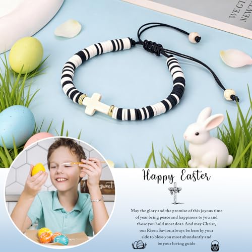 Cute Cross Bracelet Teen Girl Gifts Trendy Stuff Christian Gifts for Kids/Girls/Boys/Teens/Women Jewelry Colorful Jesus Bracelets Christmas Religious Communion Baptism Confirmation Gifts - color: 2-Be Strong and Courageous D