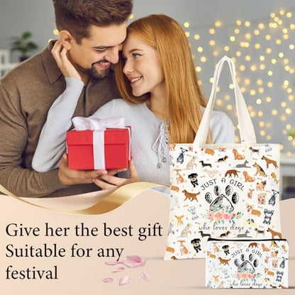 DHQH Cute Gifts for Dog Lover, Dog mom Gift Reusable Grocery Beach Shopping Bag for Women, Birthday Gift for Mom Daughter Friends Sisters Who Loves Dogs - style: Bag-dog