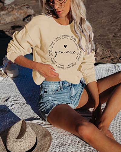 Way maker Miracle Worker Sweatshirt Women Graphic Sarcastic Christian Religious Workout Pullover Tops - color: Style2-beige, size: Small