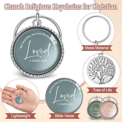 Equsion 36 Pcs Christian Keychain Bulk Mini Bible Keychains, Xmas - color: Xmas