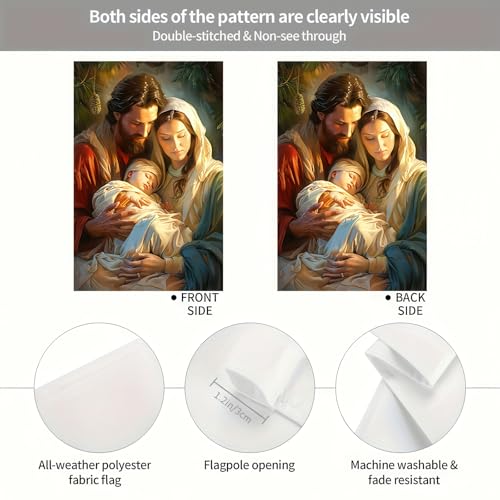 BlissYard Christmas Nativity Scene Garden Flag 12x18 Inch Polyester - color: Jesus