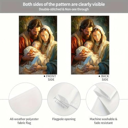 BlissYard Christmas Nativity Scene Garden Flag 12x18 Inch Polyester - color: Jesus