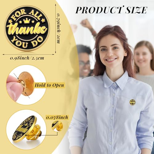 Ceenna 50 Pcs Employee of the Month Star Lapel Pins, Thanks for You Do - style: Thanks