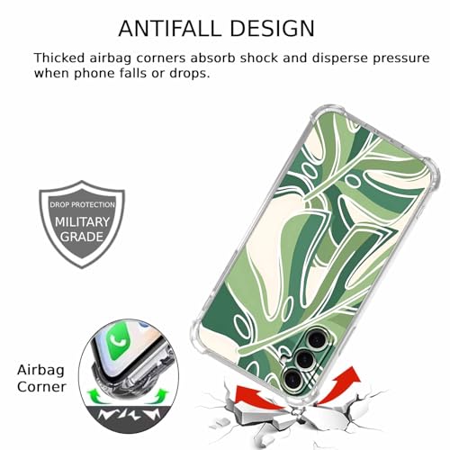 Monstera Leaves Case for Samsung Galaxy S26,Minimalist Plant Line Art Pattern,Trendy Soft TPU Bumper Phone Cover,S26 - color: Monstera Leaves