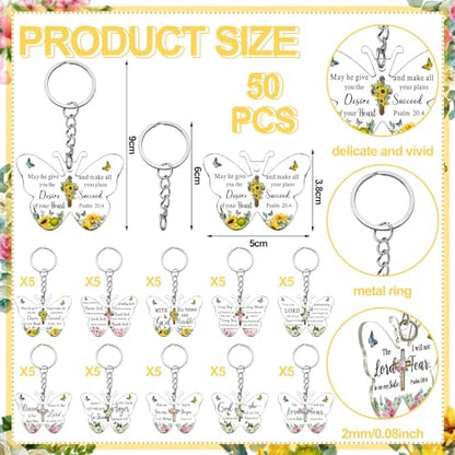 Remuuly Christmas Christian Gift Mini Bible Keychain Bulk - color: Butterfly