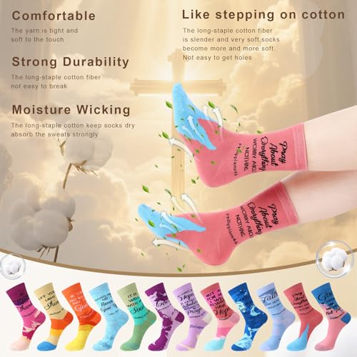 12/24 Pairs Christian Socks Gifts for Women - style: Watercolor