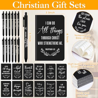 Sayglossy 72 Pcs Christian Bible Gifts Set Bulk Religious Gifts, Black - color: Black